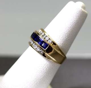 54tcw 14k yg Diamond and Sapphire Ring  