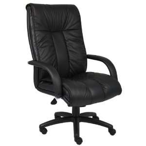   Boss Italian Leather High Back Executive Chair: Office Products