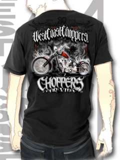 WCC West Coast Choppers T Shirt Neu NEU Smoke Skull  