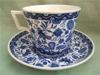 Royal Crown Derby BLUE AND WHITE chintz TEA CUP + SAUCER large  