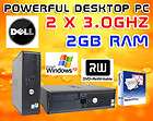 POWERFUL DELL DESKTOP PC, 160GB HDD, 2 X 3.0GHZ, 2GB RA
