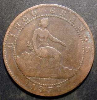  Espagne. 5 centimes 1870 OM [n°1726]