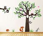   WOODLAND TREE WITH ANIMALS CHILDRENS WALL ART STICKER DECAL GRAPHIC