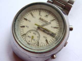 Seiko Helmet chronograph 6139 automatic 17 jewels for parts or repair 