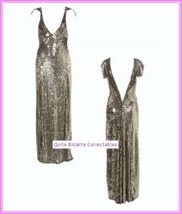 Kate Moss Topshop Antique Sequin Maxi Dress UK Size 10 New Rare  
