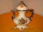 Beautiful K H Pottery Staffordshire England large gold and fruits cat