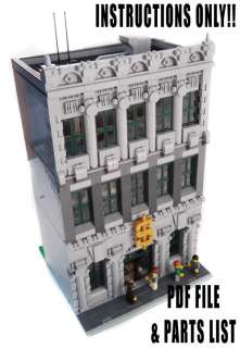   Lego Custom Bank Modular Building   INSTRUCTIONS ONLY!