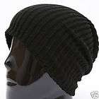 Beanie Skull Knit Head Wrap Fashion Hat WAFFLE BLACK