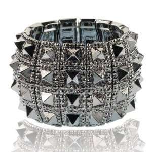   Designer Inspired Hematite Stretch Fashion Jewelry Bracelet Jewelry