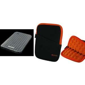  Super Bubble Neoprene Sleeve Case (Black / Orange) and TPU Flex Skin 