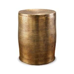 Unni Antique Brass Round Garden Stool Accent Side Table 