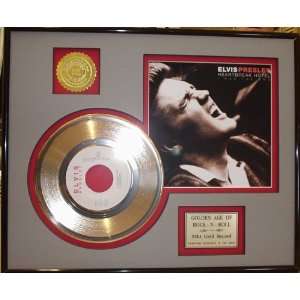 Elvis Presley Heartbreak Hotel Framed 24kt Gold Record Art   Great 