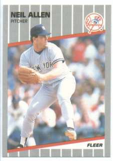 50 Card lot 1989 Fleer Neil Allen Yankees NR MT # 250  