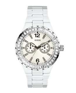 GUESS Watch, Womens White Enamel Bracelet G13552L   For Her Watches 