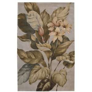   Tropics Collection Beige Floral Wool Rug 3.60 x 5.60.