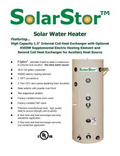 Solar Water Storage Tank  SolarStor 50 gallon SCE  