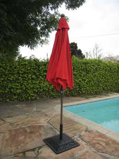 Outdoor Garden 8 Tilt Umbrella with Aluminum Frame Red  