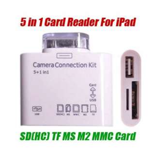 5in1 Camera Connection Kit Card Reader USB SD TF MS MMC M2 For Ipad1/2 