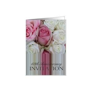  60th Anniversary Party Invitation Soft pink roses0 Card 