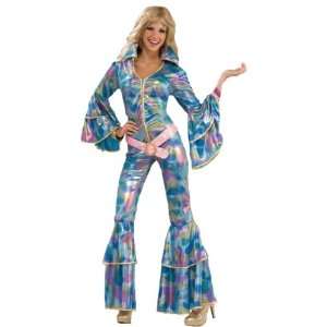  70s Abba Flared Disco Jumpsuit Fancy Dress Size US 8 12 