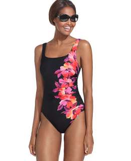 Miracelsuit Swimsuit, Floral Print Scoopneck Tummy Control One Piece 