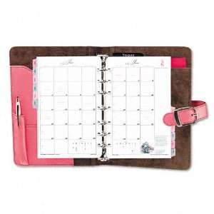  Timer   Pink Ribbon Organizer Starter Set w/Leather Binder, 5 1/2 x 