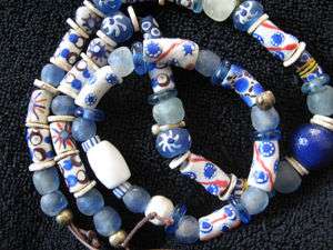 Handmade Recycled Glass African Trade Bead Jewelry Set  