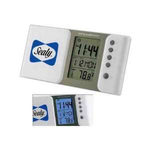 Multi function LCD alarm clock with soft blue backlight for nighttime 