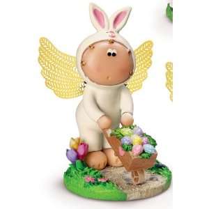  Angel Cheeks Spring Figurine  White Bunny