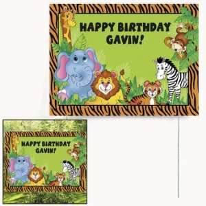  Personalized Zoo Animal Yard Sign   Party Decorations 