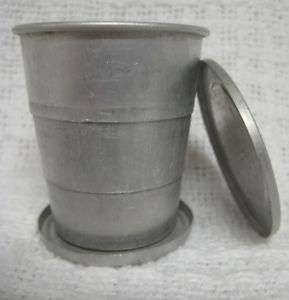 Vintage Metal Toy Mini COLLAPSIBLE CUP Camping Hiking  