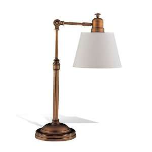  Antique Style Bronze & White Finish Table Desk Lamp: Home 