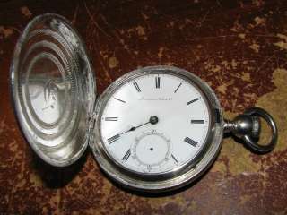 Antique American Watch Co. Coin Silver Pocket Watch W M Ellery Wind up 