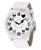    Marc by Marc Jacobs Watch, Womens Henry White Leather Strap 