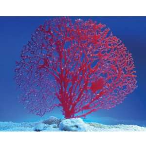  Fan Red Neon Coral Aquarium Decor