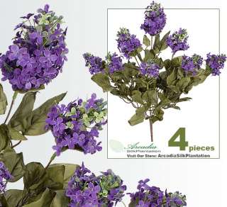 FOUR 24 Lilac Silk Flower Bush Artificial Plants 914PU  