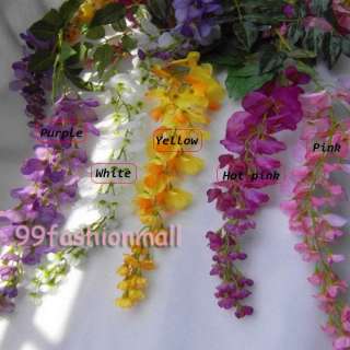 1pc 80cm/31 Artificial Silk Wisteria Bush Flower Ornament Plant 