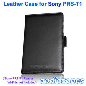 Black Leather Case Cover Bag for Sony PRS T1 Reader Wi Fi eBook 
