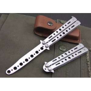   Metal Practice Balisong Knife Trainer Silver Color: Everything Else
