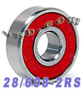 Item 608 2RS Type Deep groove ball bearings Seals Removable Red 