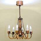Mini Battery Operated Working Copper Candle Chandelier 
