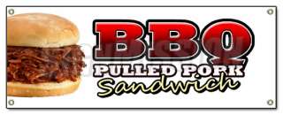 BBQ PULLED PORK SANDWICH BANNER SIGN barbque bbq slow cooked southern 
