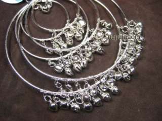 E2518 BIG Silver tone Belly Dance bell earrings indian  