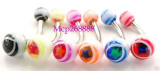 30 Pc Different Designs UV Belly Rings Body Jewelry  