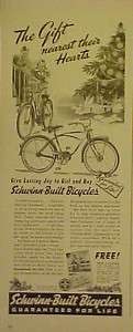 1941 Schwinn Boy~Girl Bicycles Vintage Christmas Tree Holiday Bike 
