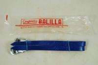 Vintage Balilla leather bicycle pedal Toe Clip Straps NOS blue Italy 