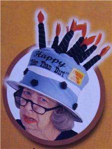 OLDER THAN DIRT BIRTHDAY CAKE HAT WITH CANDLES FUN !  