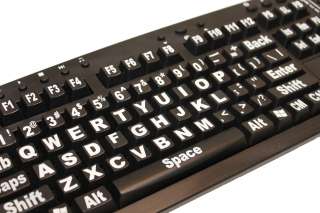 Large Black Keys, Easy to see English Large Print keyboard provides 