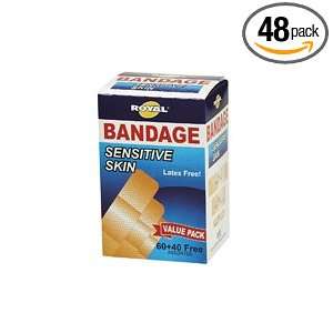  Royal Senstive Skin Bandages Value Pack   100 Assorted 
