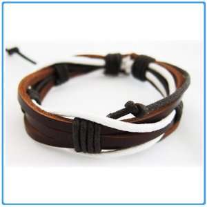   White & Brown Trendy Bangle/Bracelet for Unisex Arts, Crafts & Sewing